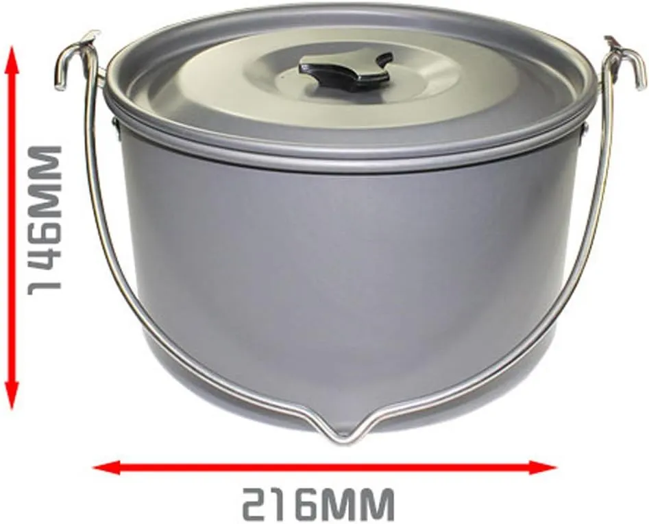 Camping Pot - Portable Camping Hanging Pot Outdoor Cooking Kettle with Lid Pan Cookware for Camping Hiking Fishing Picnic Backpacking