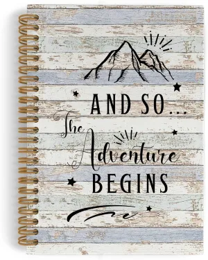 Camping Travelers Spiral Notebook, Adventure Travel Journal Notebook, and So the Adventure Begins Notebooks for School Work, Office Supplies Gifts for Camper Traveler Women Men, 5.5x8.3 Inch