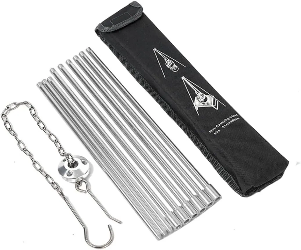 Camping Tripod Campfire Cooking Dutch Oven Tripod Folding Grill Stand Aluminium Alloy Stove for Dutch Ovens, Coffee Pots, Tea Pots, Portable Barbecues Feeders