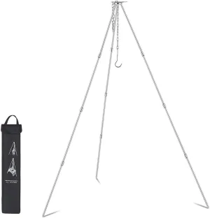 Camping Tripod Campfire Cooking Dutch Oven Tripod Folding Grill Stand Aluminium Alloy Stove for Dutch Ovens, Coffee Pots, Tea Pots, Portable Barbecues Feeders