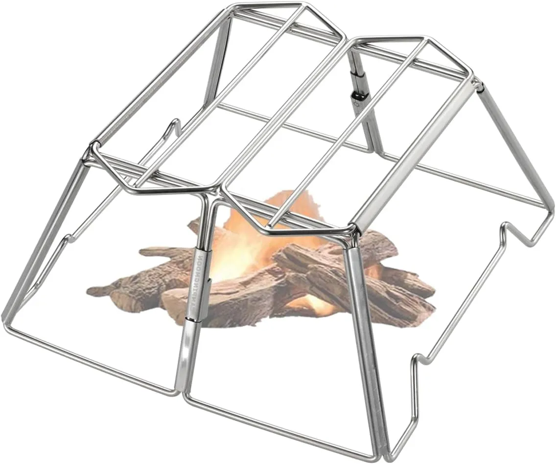 CAMPINGMOON Collapsable Campfire Cooking Stand Trivat Stainless Steel for Open Fire Camping Outdoor MT-2-ST