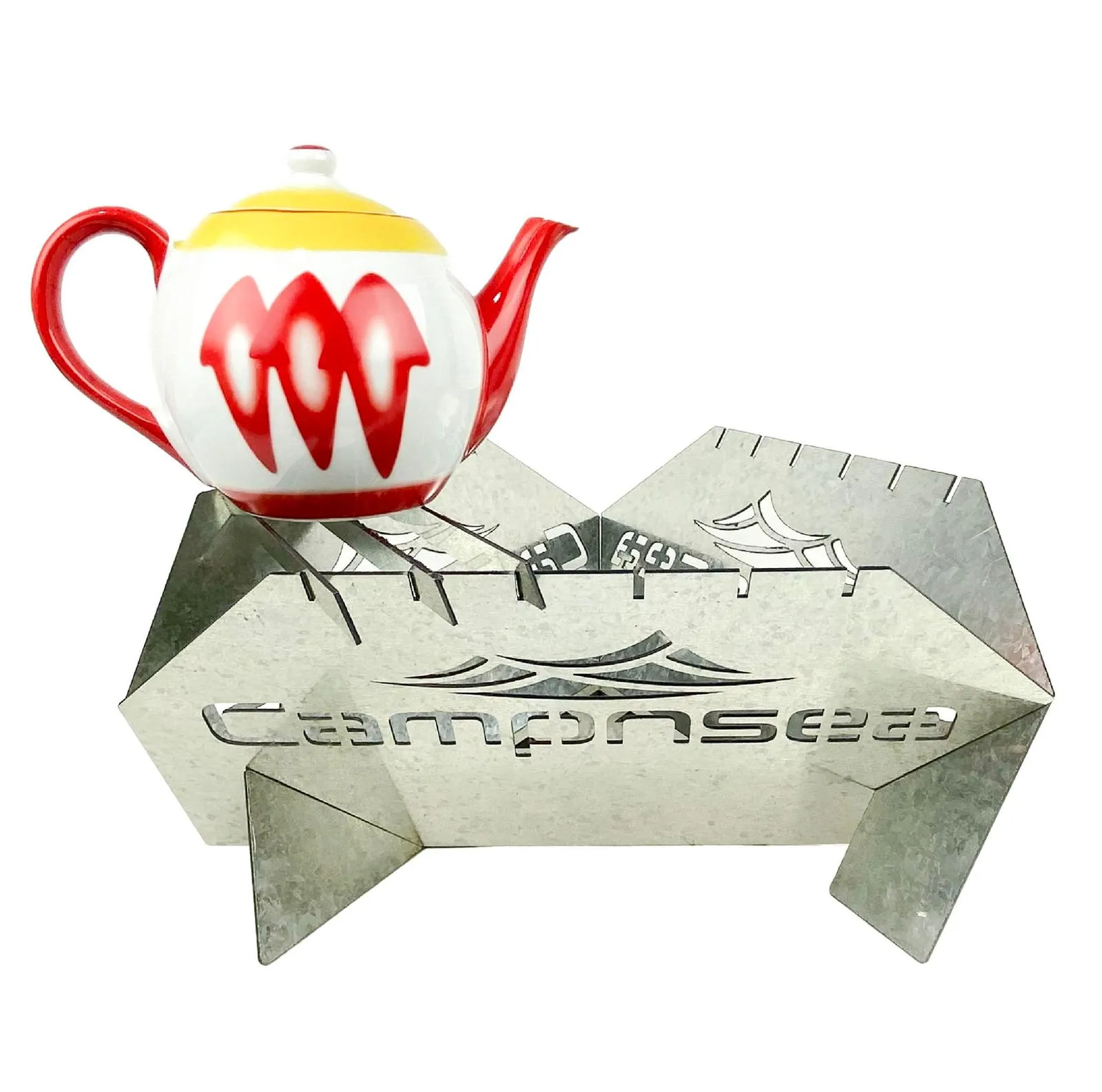 Campnsea - Galvanized Firepit with Kettle Stand & Carry Bag