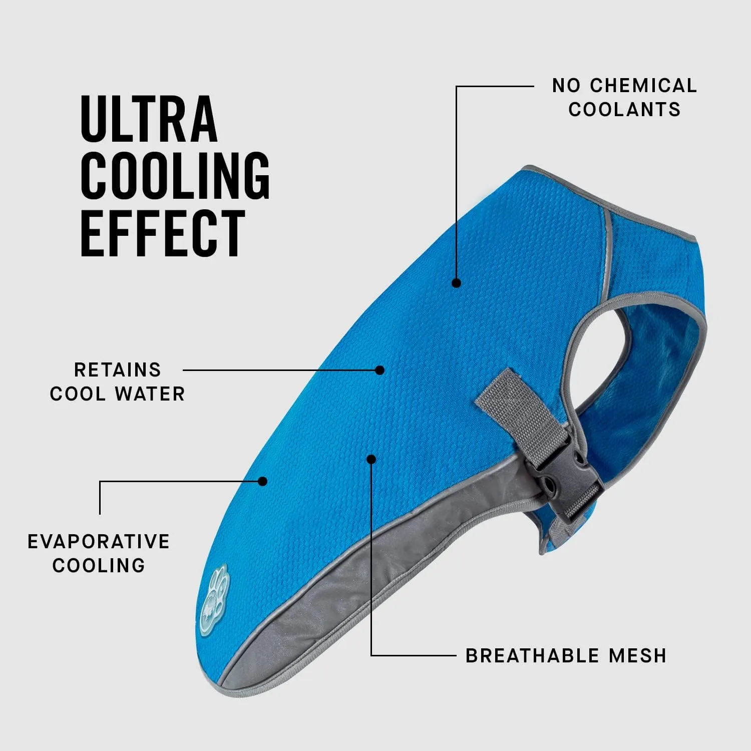 Canada Pooch Dog Cooling Vest - Evaporative Cooling Vest for Dogs with Breathable Mesh Material & Reflective Lining, Adjustable Dog Cooling Vest Great for Dogs 16 (15-17" Back Length), Aqua