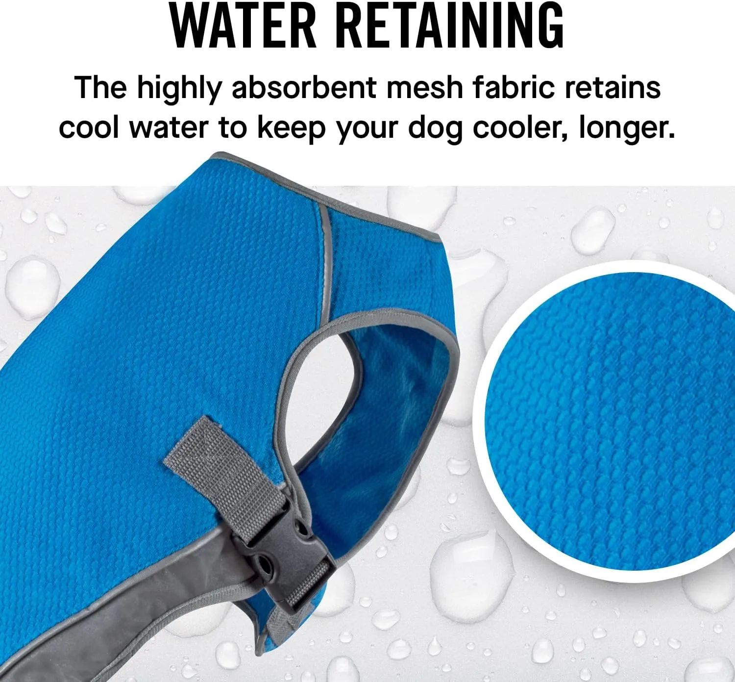 Canada Pooch Dog Cooling Vest - Evaporative Cooling Vest for Dogs with Breathable Mesh Material & Reflective Lining, Adjustable Dog Cooling Vest Great for Dogs 16 (15-17" Back Length), Aqua