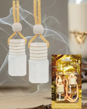 Car Air Freshener 4ml Car Scents | 45-Days Keep Fragrance | Automotive Hanging Diffuser Bottles | Remove Auto Odor Long-Lasting Fresh Air for Home Deodorizer (2pcs, Sandalwood)