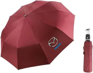 Car Folding Umbrellas for Rain for Mazda Biante 2008-2018, Windproof Travel Umbrella Waterproof Canopy Auto Open Close Windproof Umbrellas for Rain & Sun Accessories