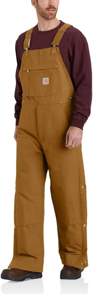 Carhartt mens Loose Fit Firm Duck Insulated Bib Overall