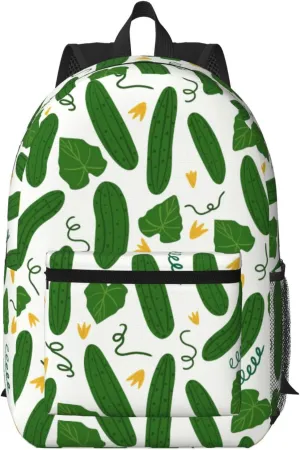 Cartoon Vegetables Cucumber Pattern Backpack for Worker Business Hiking Travel Shoulders Bag Fashion Backpack