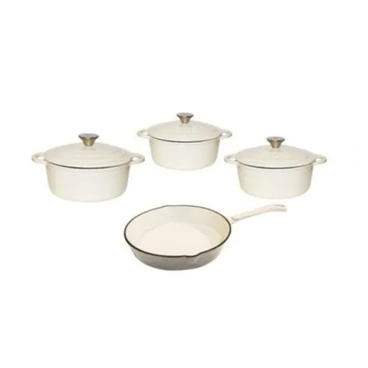 Cast Iron Pot Set 7 Piece Cream CH977