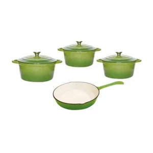 Cast Iron Pot Set 7 Piece Green CH1085