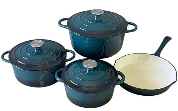 Cast Iron Pot Set 7 Piece Green CH1085