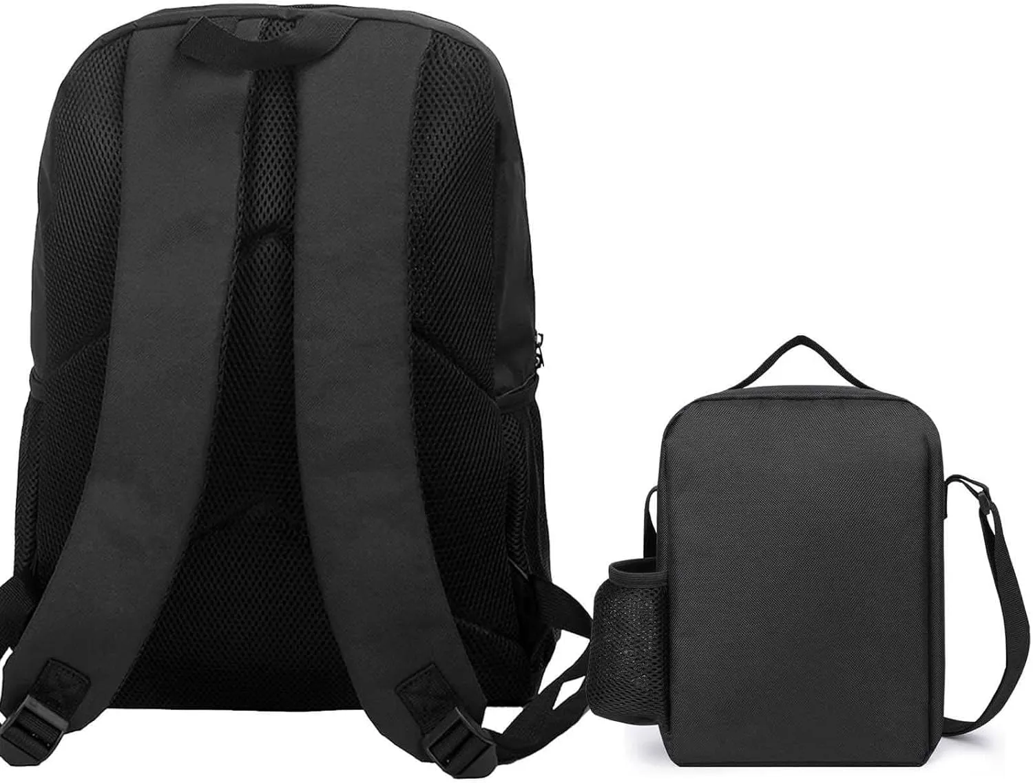 Causal Backpack Set 3 Pieces, 17inch Laptop Backpack with Insulated Lunchbox Meal Bag Lightweight Pencil Pouch Lovely Blue Parrot Rain Daypack