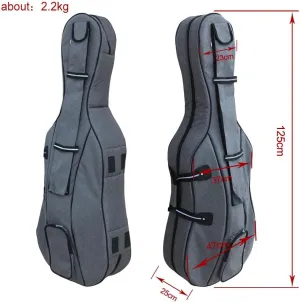 Cello Gig Bag - 4/4 Full Size, 3/4, 1/2, 1/4, 1/8 Soft Case - Waterproof Travel Backpack With Multiple Pockets, Handle & Adjustable Back Straps