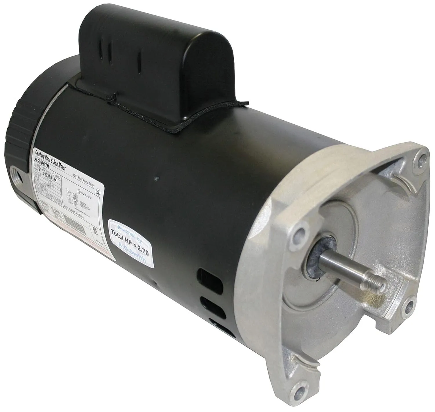 Century A.O. Smith 56Y Square Flange 2 HP Full Rated Hayward Tristar Replacement Pump Motor, 12.0-11.0A 208-230V HSQ1202