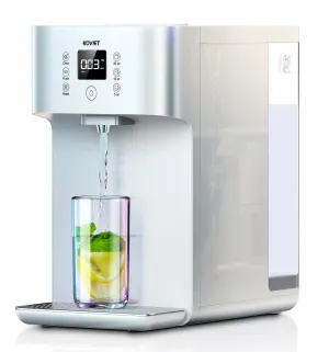 CF01 Reverse Osmosis Countertop Water Filter, 8 Stage Nano RO Water Filtration System, Home Water Purifier, 4:1 Pure to Drain Ratio, No Installation Required, White