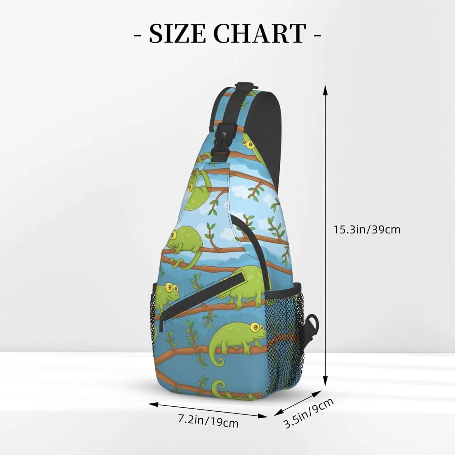Chameleon Shoulder Bag Lizard Sling Backpack Daypack Casual Backpack Hiking Bag Cute Backpack Bag