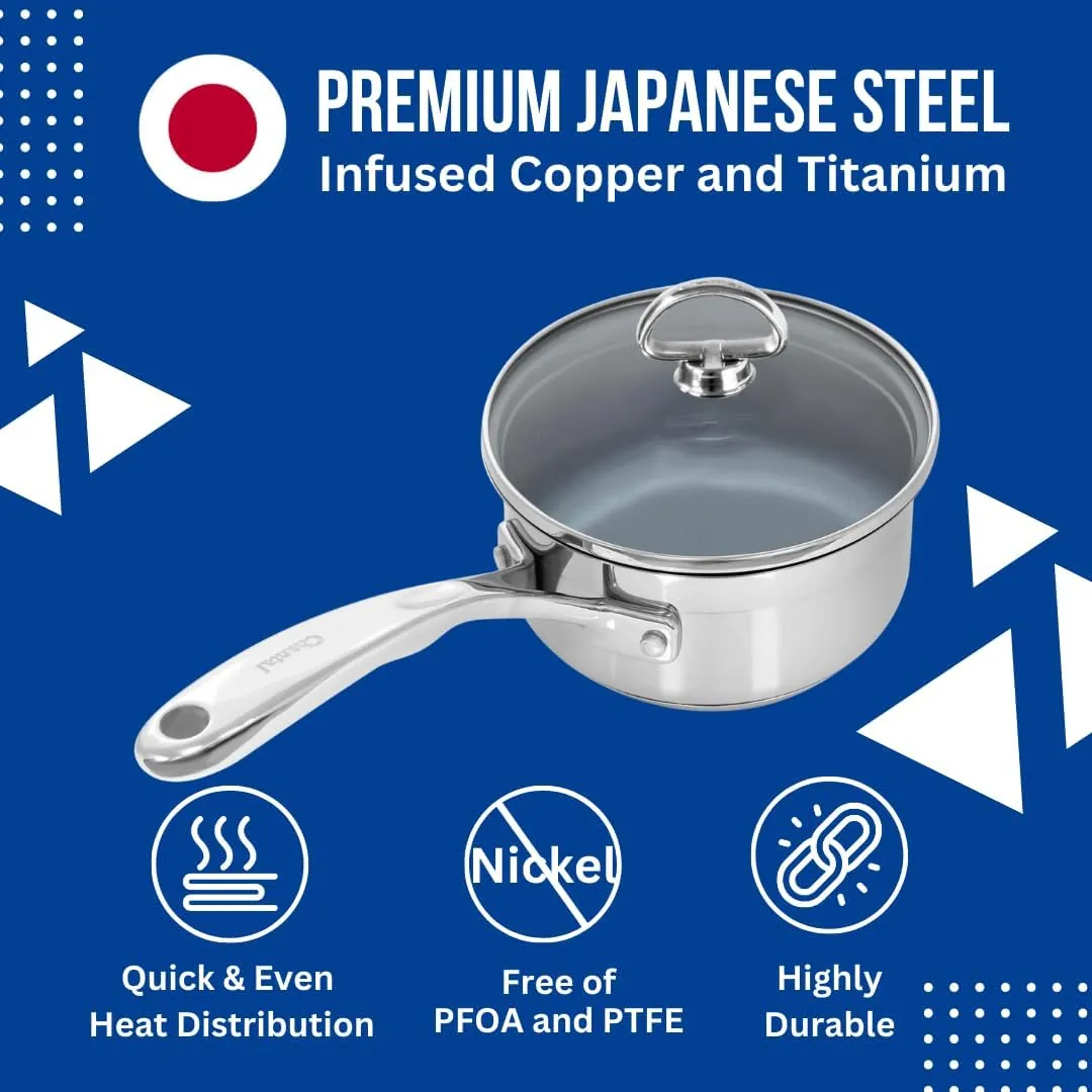 Chantal SLIN35-140C Induction 21 Steel Saucepan, 1 quart, Stainless