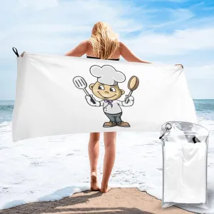 Chef with Spatula and Frying Pan Bath Towels 27.5"x55" Inch Super Soft Quick Dry Bath Towel Travel Camp Out Gym Bathroom Bath Towels Beach Towels