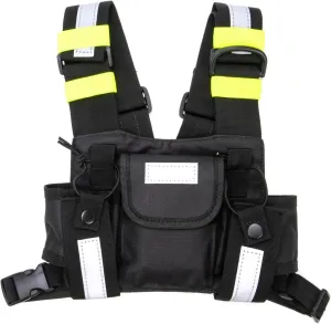 Chest Harness Holder Bag Radio Shoulder Two Way Radio Front Pack Pouch Reflective Vest Shoulder for Two Way Radio Reflectivce