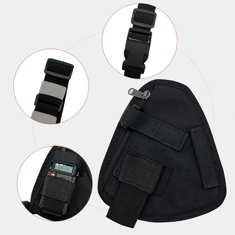 Chest Harness Shoulder Holster - Adjustable Single Radio Pouch for Motorola Radios & BAOFENG Walkie Talkies
