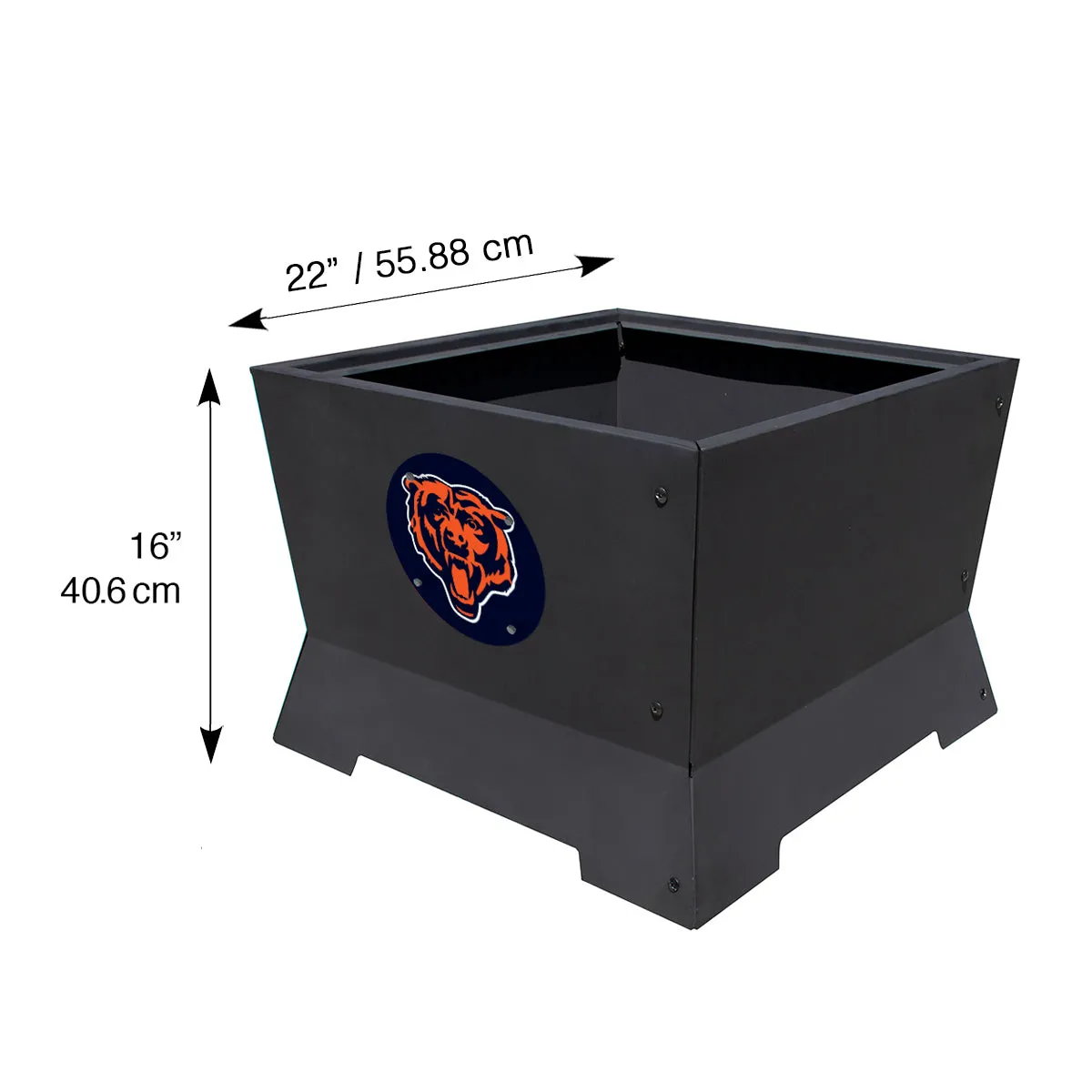 Chicago Bears 22" NFL Square Peak Patio Smokeless Fire Pit Medallion Series