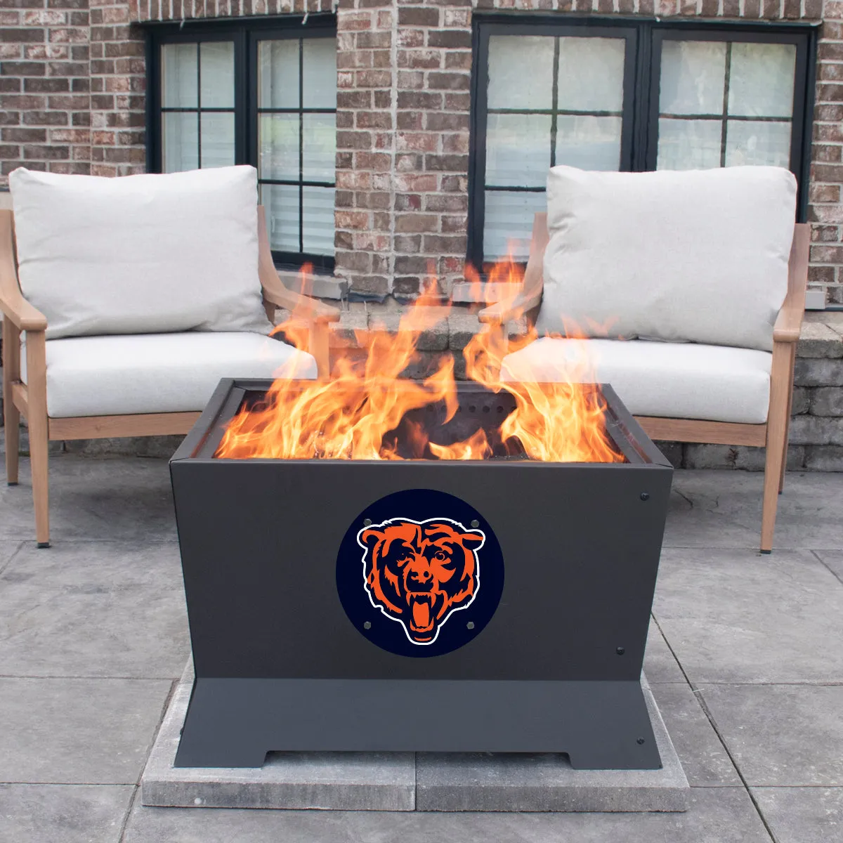 Chicago Bears 28" NFL Square Mammoth Patio Smokeless Fire Pit Medallion Series