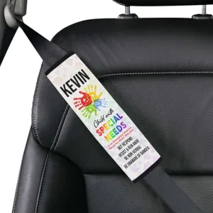 Child with Special Needs Seat Belt Autism Awareness Seat Belt Cover for Kid Family Special Need Autistic Medical Alert Car Cushion Cover Support Autism Gift Personalized Name 44