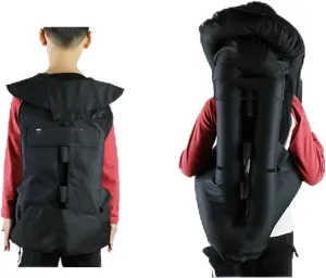 Children's Equestrian Inflatable Vest Cycling Airbag Vest Used for Children's Motorcycle Riding and Equestrian Sports (Color : Black, Size : Large)