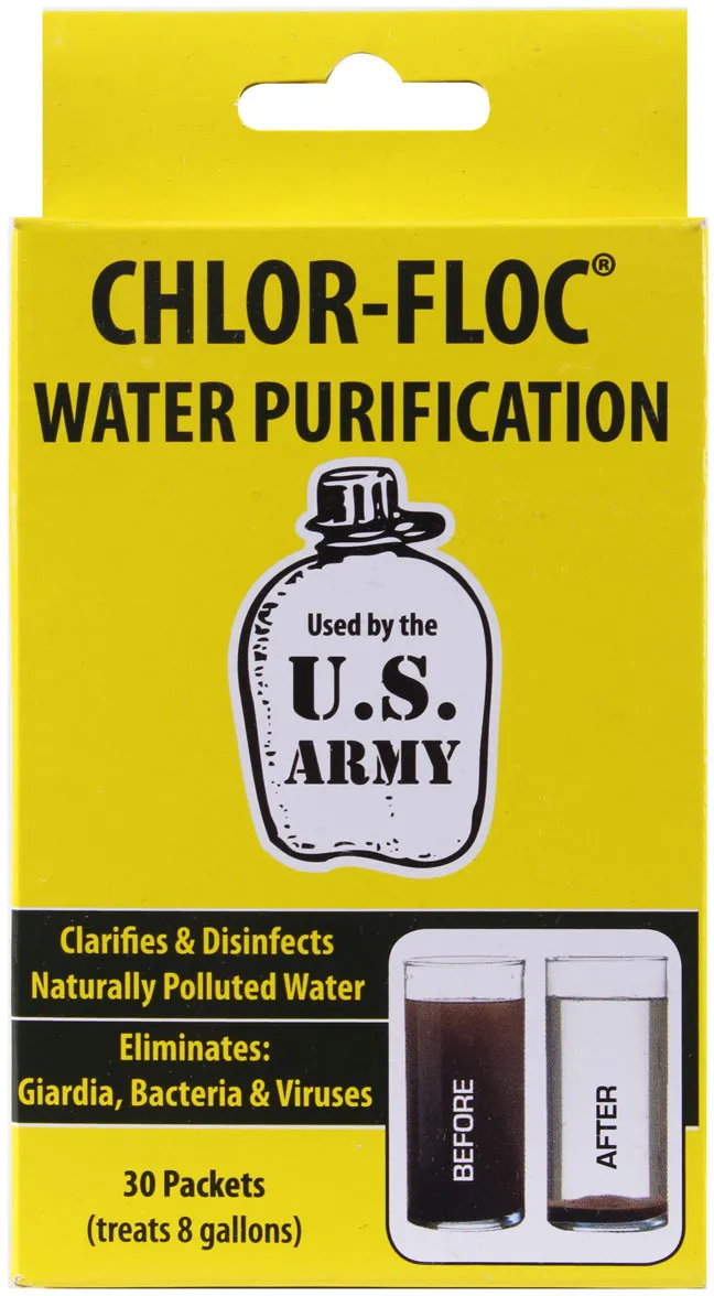 Chlor-Floc Genuine GI Water Purification Powder Packets
