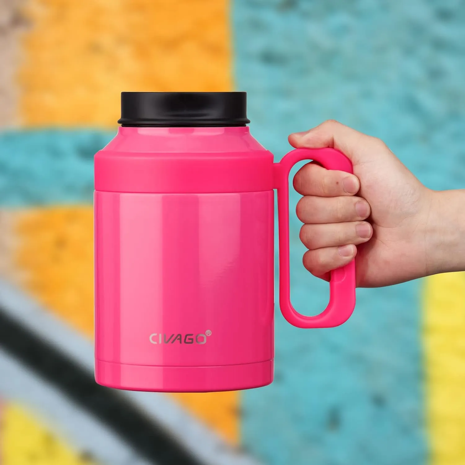 CIVAGO 50 oz Insulated Tumbler Mug with Lid and Straw, Vacuum Travel Coffee Mug with Handle, Double Wall Stainless Steel Water Cup Bottle, Sage