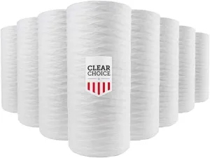 Clear Choice Sediment Water Filter 50 Micron 10 x 4.50" Water Filter Cartridge Replacement 10 inch RO System CW-50, 5599401 AP814, 8-Pk
