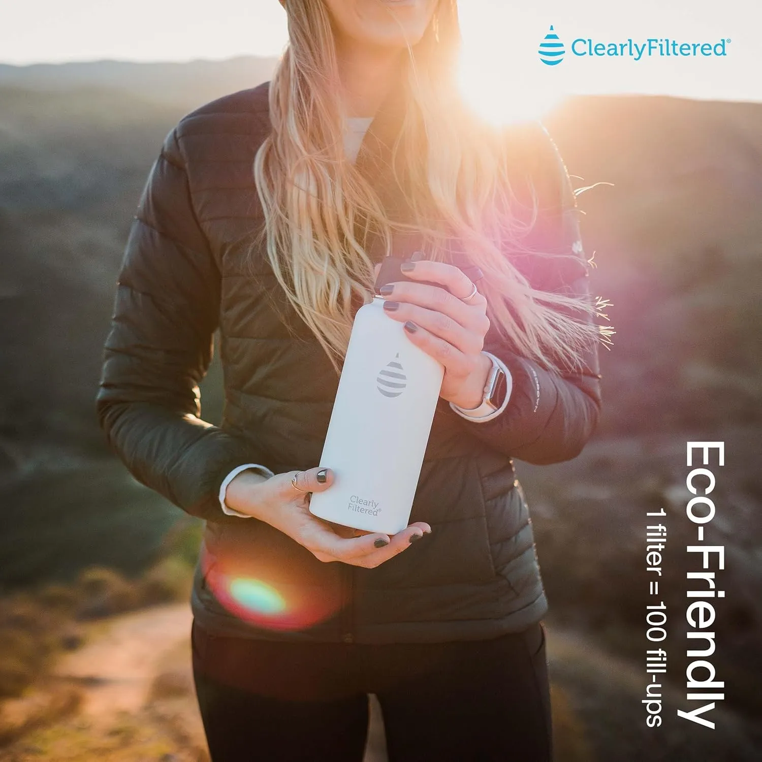 Clearly Filtered 32oz Water Bottle/Targets 220  Contaminants/Double-Wall Insulated Stainless Steel Filtered Water Bottle BPA/BPS-Free Phthalate-Free Filters Fluoride Lead Chlorine (White)