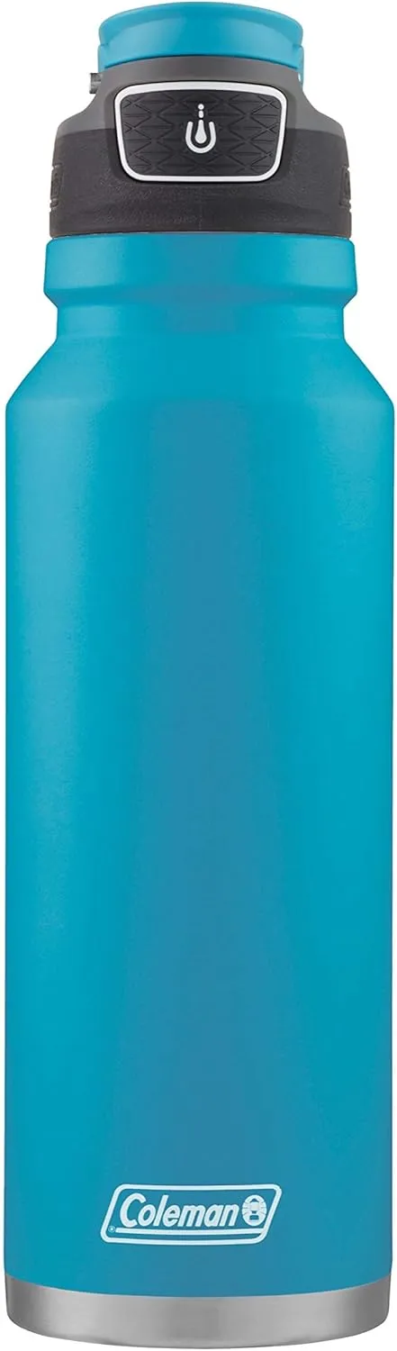 Coleman FreeFlow AUTOSEAL Stainless Steel Water Bottle, 40oz., Caribbean Sea