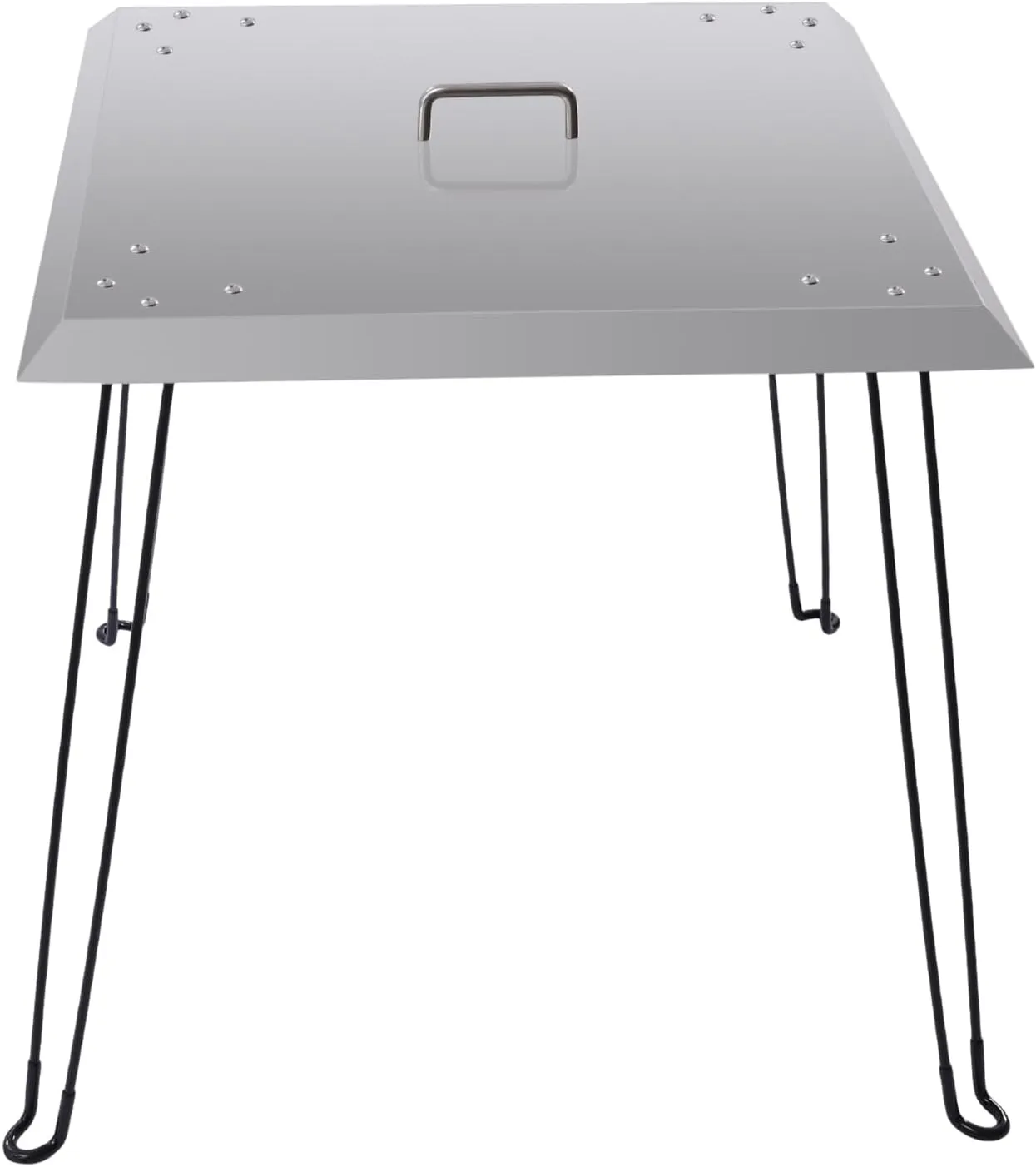 Collapsible Fire Pit Heat Diverter, Fire Pit Heat Deflector with Carry Handle, Fireplace Heat Deflector, Stainless Steel Cover for Round or Rectangular Fire Pits