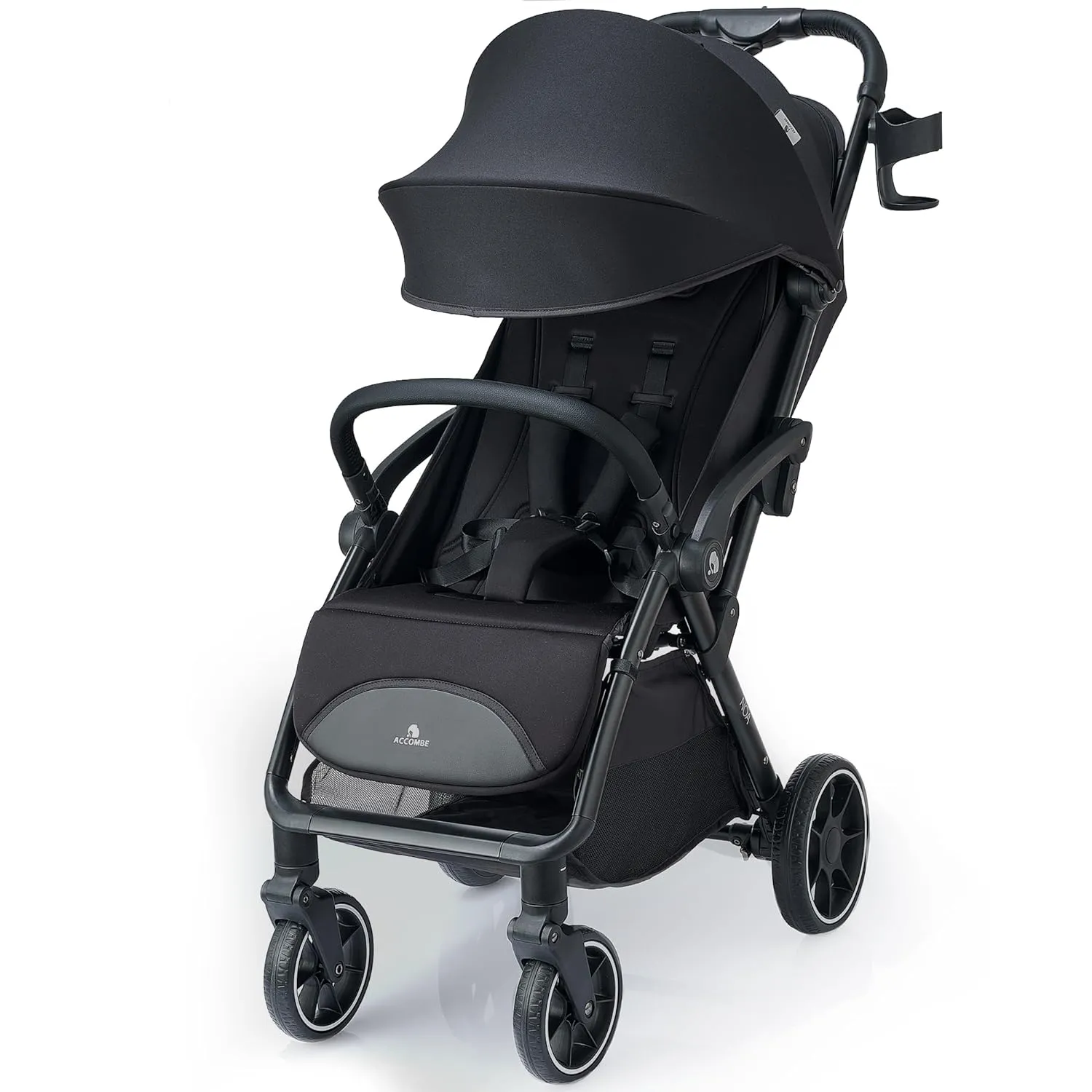 Compact Travel Stroller, Self-Folding Lightweight Stroller with Oversized Canopy, Adjustable Backrest, Newborn Pushchair for Toddler 0-36