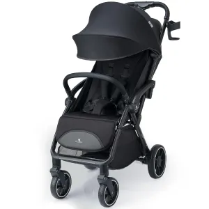 Compact Travel Stroller, Self-Folding Lightweight Stroller with Oversized Canopy, Adjustable Backrest, Newborn Pushchair for Toddler 0-36