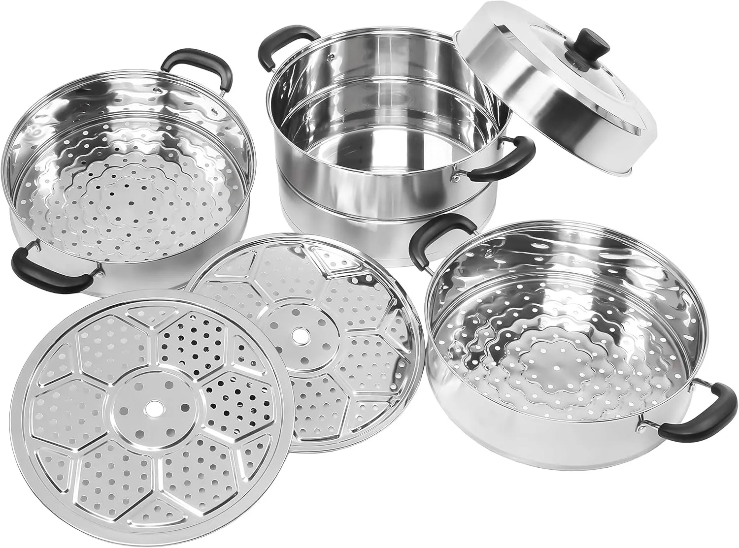 Concord 4 Tier Stainless Steel Steamer Cookware Pot (26 CM)