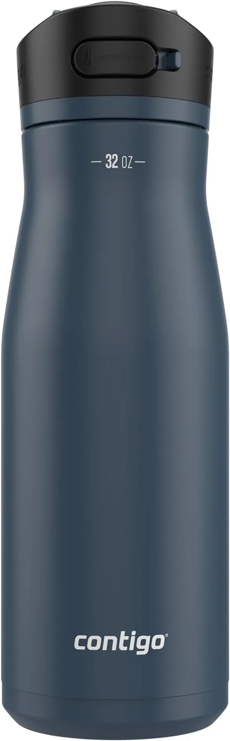 Contigo Ashland Chill 2.0 Insulated Stainless Steel Water Bottle, 32oz, Blueberry