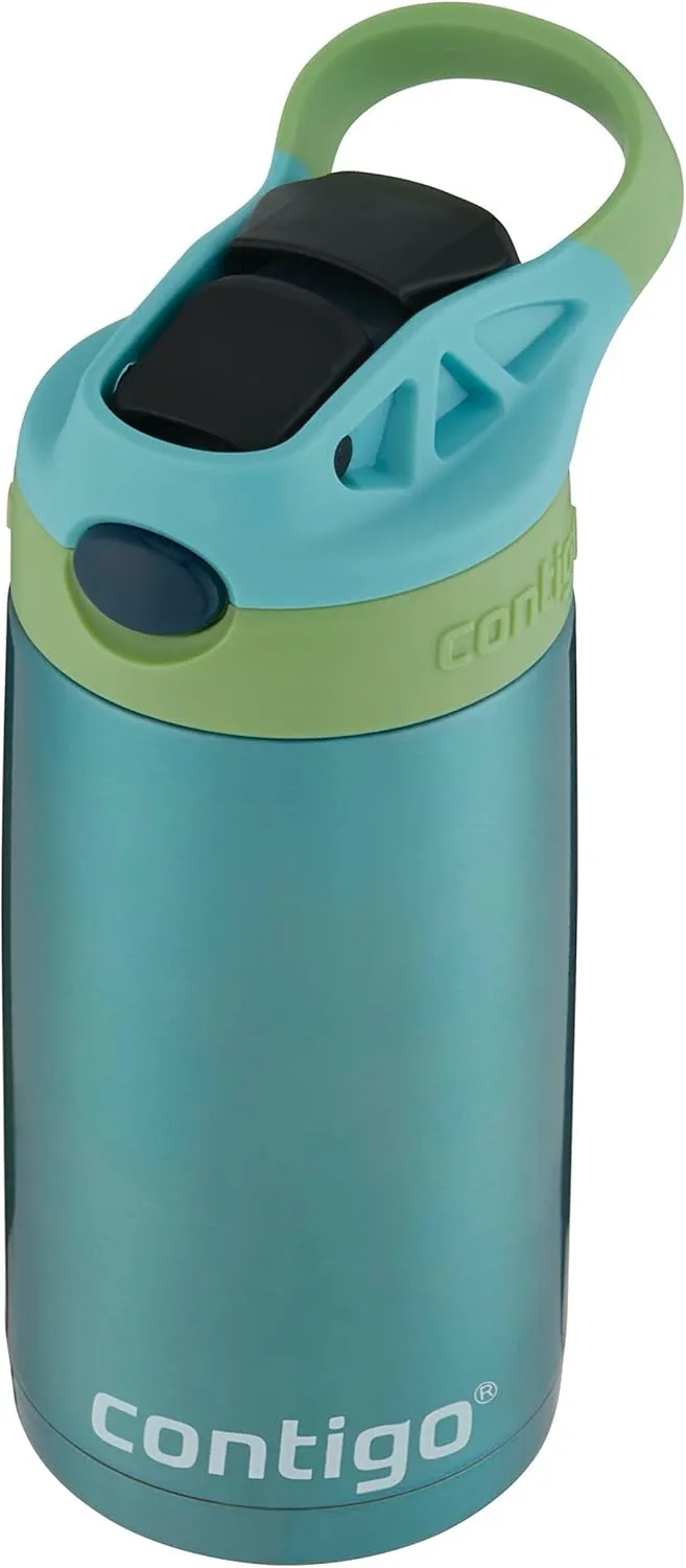 Contigo Kids Straw Stainless Steel Water Bottle with AUTOSPOUT Lid 13oz Ocean