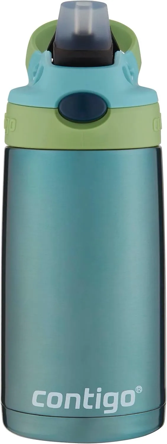 Contigo Kids Straw Stainless Steel Water Bottle with AUTOSPOUT Lid 13oz Ocean
