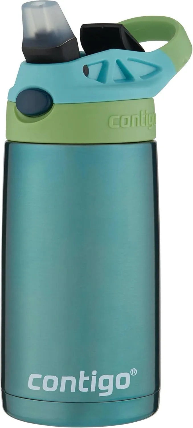 Contigo Kids Straw Stainless Steel Water Bottle with AUTOSPOUT Lid 13oz Ocean