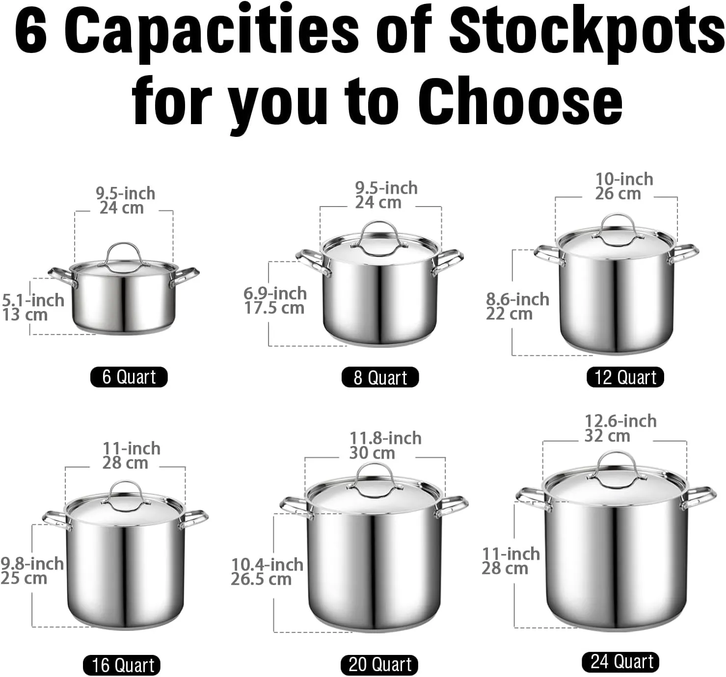 Cooks Standard 18/10 Stainless Steel Stockpot 24-Quart, Classic Deep Cooking Pot Canning Cookware with Stainless Steel Lid, Silver