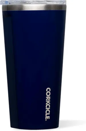 Corkcicle Classic Triple Insulated Coffee Mug with Lid, Gloss Midnight Navy, 16 oz – Stainless Steel Travel Tumbler Keeps Beverages Cold 9 hrs, Hot 3hrs – Cupholder Friendly Travel Coffee Tumbler