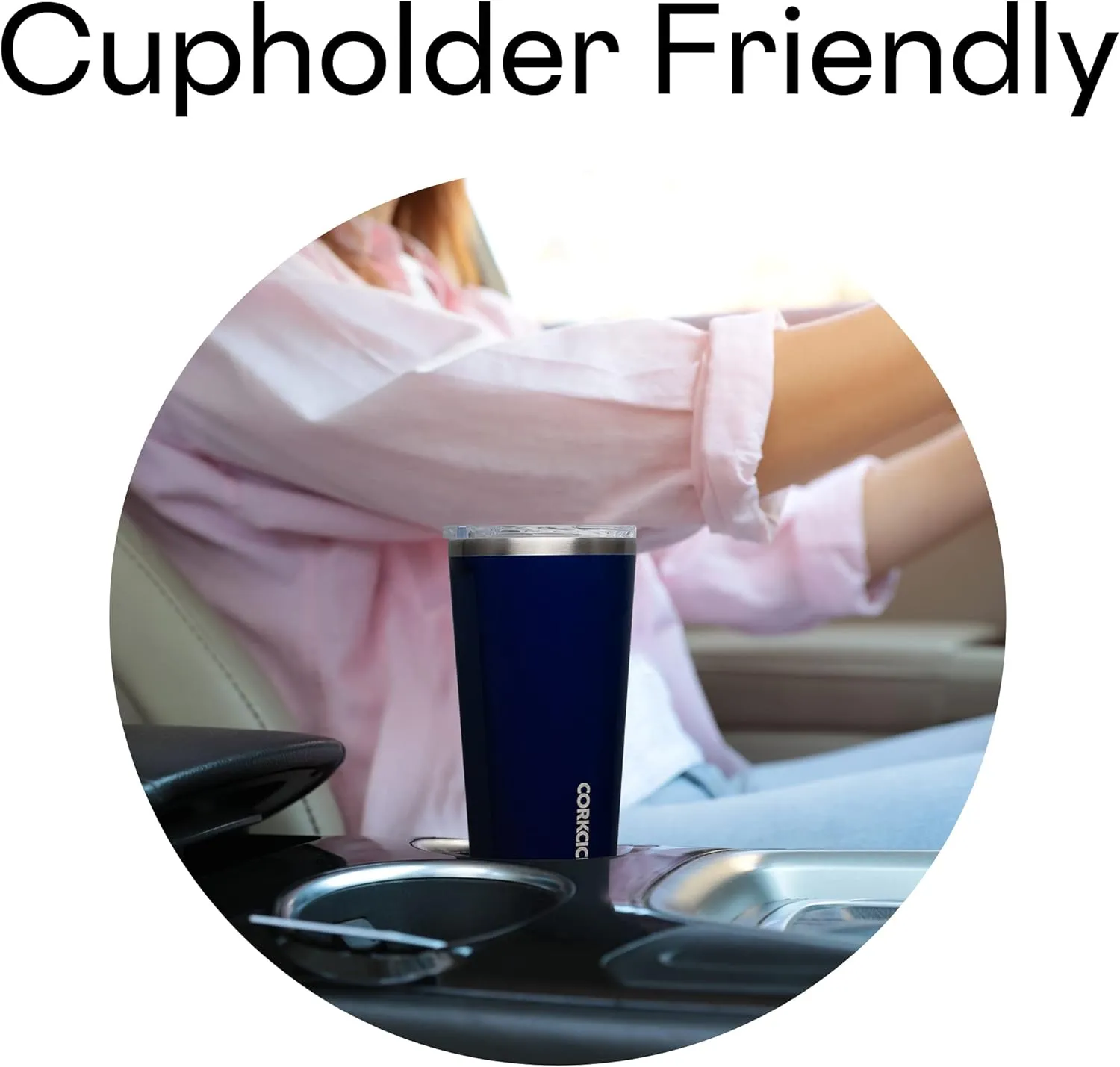 Corkcicle Classic Triple Insulated Coffee Mug with Lid, Gloss Midnight Navy, 16 oz – Stainless Steel Travel Tumbler Keeps Beverages Cold 9 hrs, Hot 3hrs – Cupholder Friendly Travel Coffee Tumbler