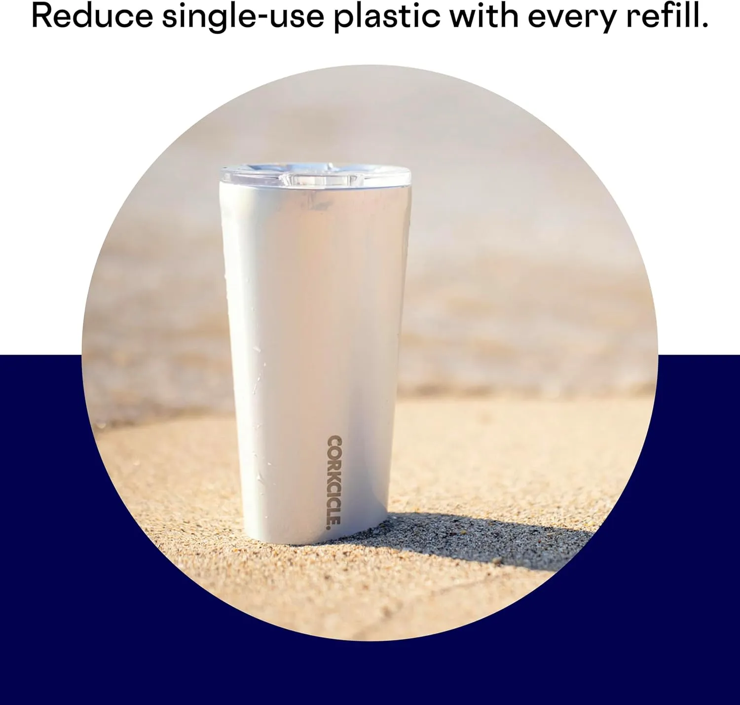 Corkcicle Classic Triple Insulated Coffee Mug with Lid, Gloss Midnight Navy, 24 oz – Stainless Steel Travel Tumbler Keeps Beverages Cold 9 hrs, Hot 3hrs – Cupholder Friendly Travel Coffee Tumbler