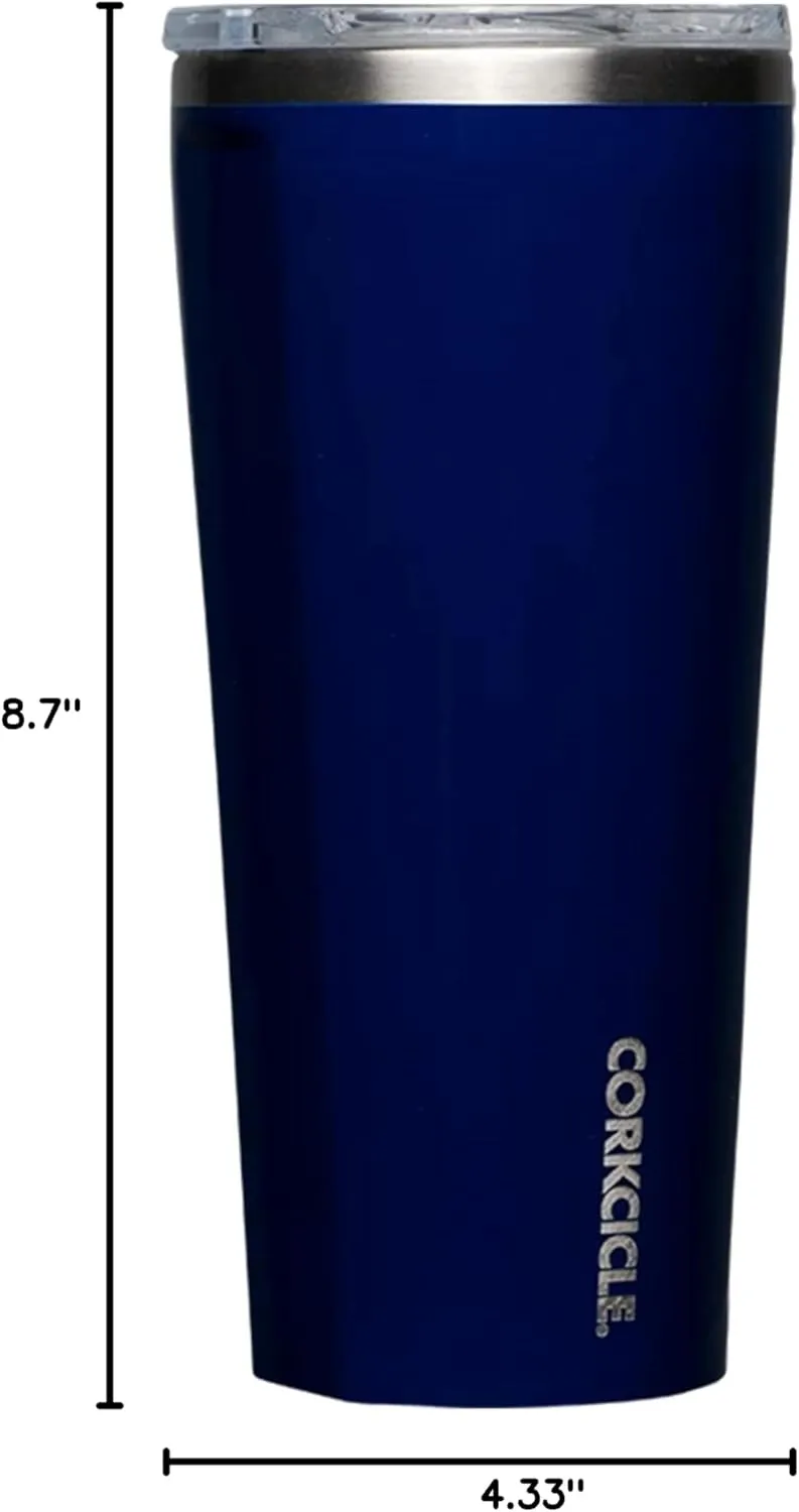 Corkcicle Classic Triple Insulated Coffee Mug with Lid, Gloss Midnight Navy, 24 oz – Stainless Steel Travel Tumbler Keeps Beverages Cold 9 hrs, Hot 3hrs – Cupholder Friendly Travel Coffee Tumbler