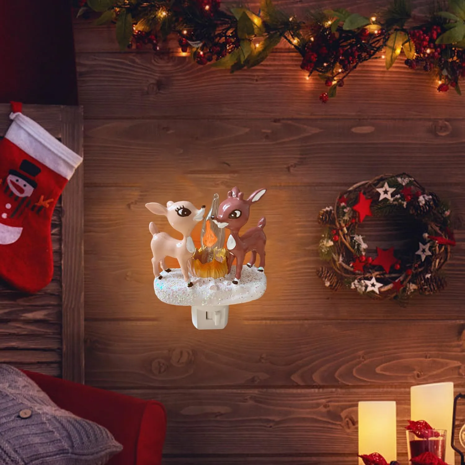 Cozy Reindeer Campfire Nightlight