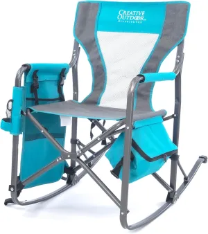 Creative Outdoor Collapsible Folding Rocking Director Chair | Camping Picnic Beach & Patio