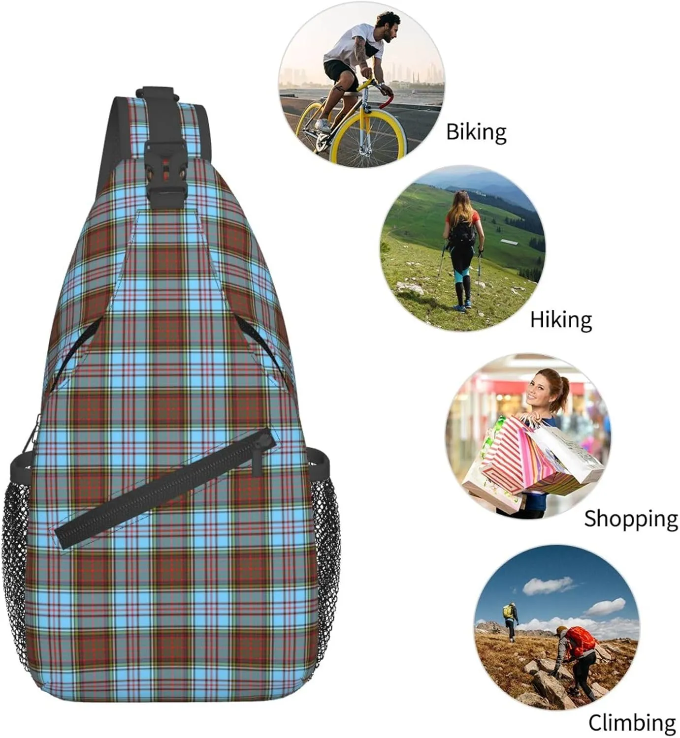 Crossbody Sling Backpack Clan Anderson Ancient Tartan Shoulder Chest Bag Daypack for Traveling Sport