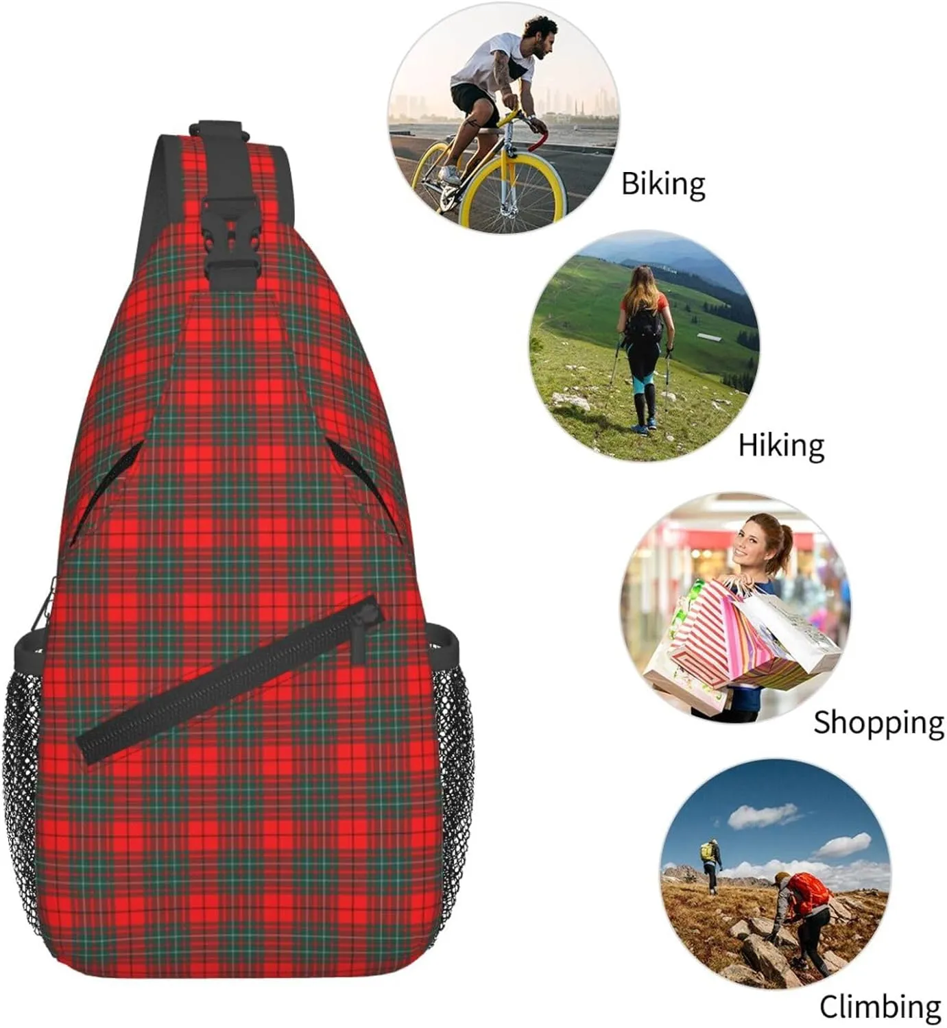 Crossbody Sling Backpack Clan Cumming Modern Tartan Shoulder Chest Bag Daypack for Traveling Sport